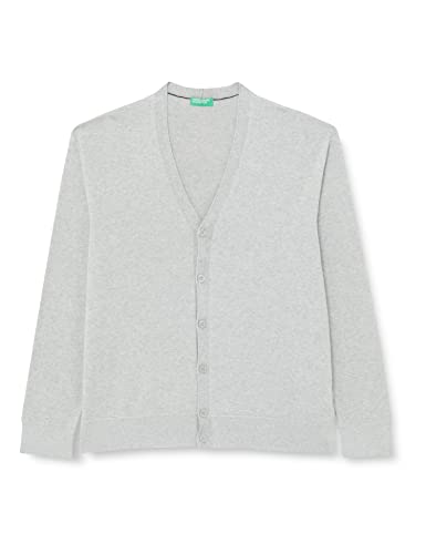 United Colors of Benetton Męska kurtka z dzianiny, jasnoszary melanż 501, S