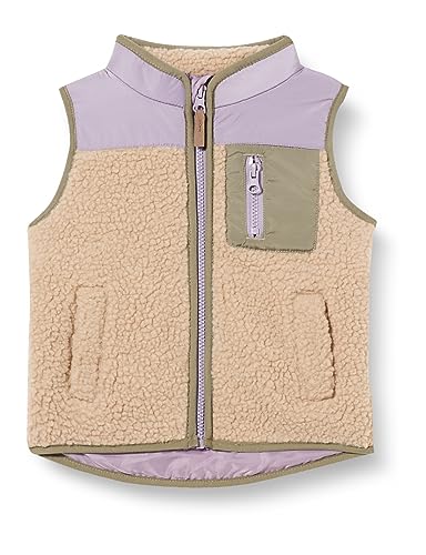 NAME IT Unisex NMNMALL Teddy Vest kamizelka, Lavender Gray, 110, Lavender Gray, 110