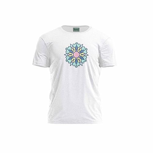 Green Fish, Męski T-shirt z cyfrowym nadrukiem,% 100 bawełna, biały, na co dzień, męski top, rozmiar: L, biały, L