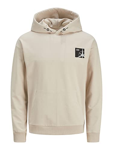 Jack & Jones Junior Bluza chłopięca Jcofilo Sleeveprint Sweat Hood Sn Jnr, Moonbeam, 128