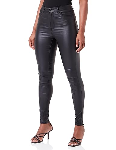 Bestseller A/S Damskie spodnie VMSOPHIA HR Skinny Coated Pants, Black/Detail:Coated, XS/30, Black/Detail:coated, (XS) W / 30L