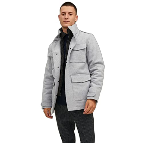 Jack & Jones Męska kurtka polowa Jprblaparker Sn Cardigan, Mieszanka jasnoszary, XL