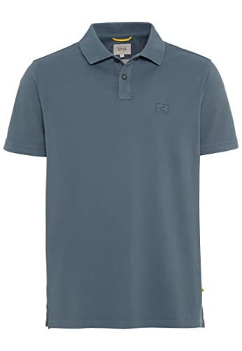 camel active Męski 409965/1P00 T-shirt męski, niebieski (Stone Blue), L, Stone Blue, L