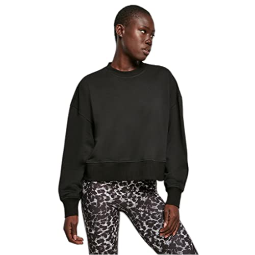 Urban Classics Damski sweter oversized Terry Crewneck, damski sweter ze szczotkowanego polaru, dostępny w wielu kolorach, rozmiary XS-5XL, czarny, M