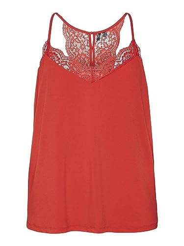VERO MODA 10240783 Damski VMANA S/L LACE GA NOOS Curve Top, Goji Berry, L-48/50, Goji Berry, L