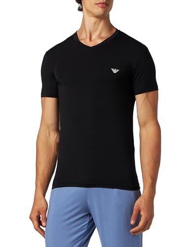 Emporio Armani Męski t-shirt Soft Modal, czarny, M