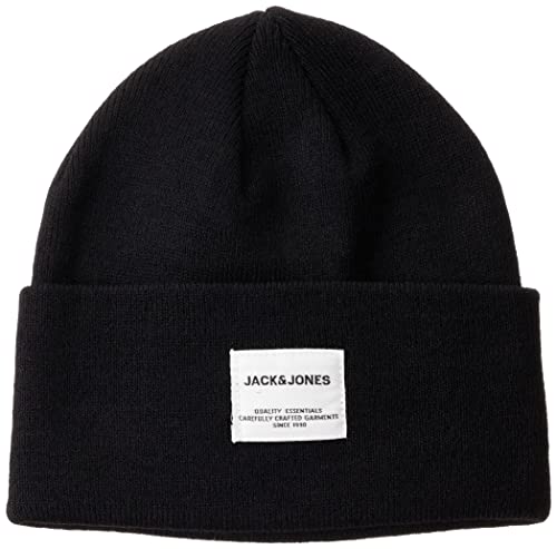JACK&JONES JUNIOR Boy's JACLONG Knit Beanie JNR czapka z dzianiny, czarna, L/XL