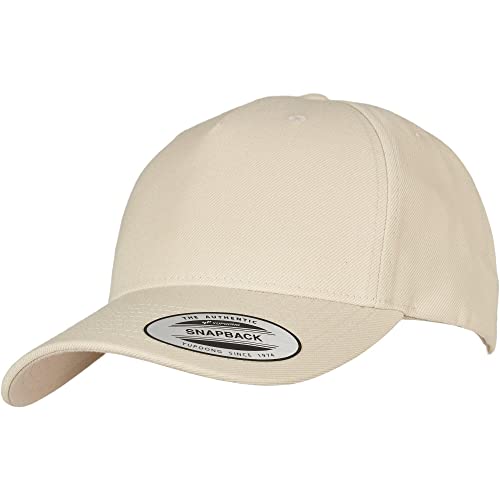 Flexfit Unisex 5-panelowa czapka bejsbolowa Premium Curved Visor Snapback Cap, Stone, jeden rozmiar