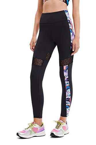 Desigual Legginsy damskie, Lotus 2000, czarne, Czarny, M