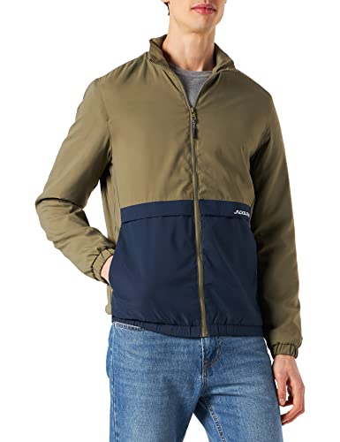 Jack&Jones JJBARTON Light Stand Collar kurtka męska, wiatrówka, Dusty Olive, M, Dusty Olive, M