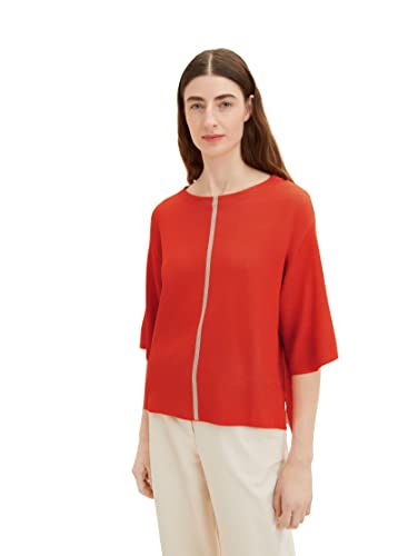 TOM TAILOR Damski sweter 1035299, 15612 - Fever Red, L
