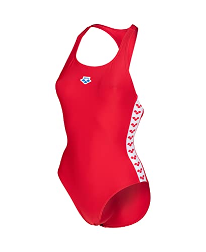 ARENA Damski kostium kąpielowy Women's Icons Swimsuit Racer Back Solid jednoczęściowy, czerwony, 44, czerwony, 44