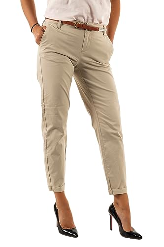 ONLY Onlbiana Life Cotton Belt Chino Cc Pnt Pants damskie spodnie, Humus, 40W x 32L