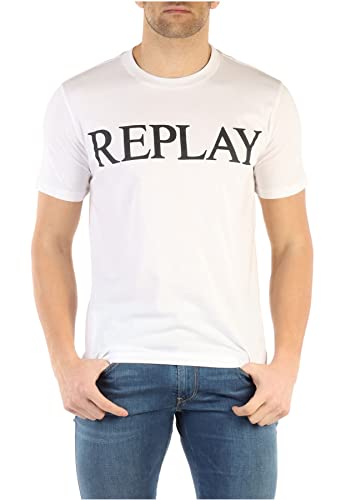 Replay T-shirt męski, 001 White, 3XL