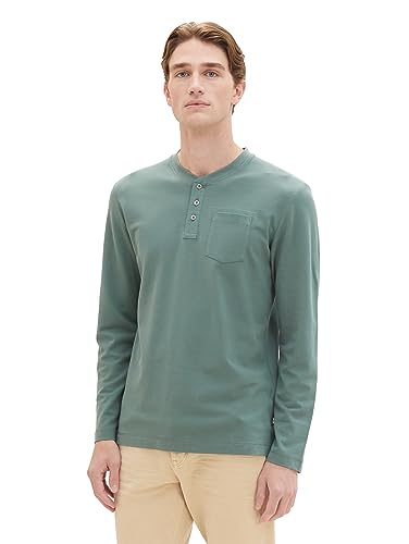 TOM TAILOR Koszulka męska z długim rękawem, 19643 - Green Dust, XXL