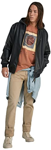 Springfield Bomber Motera męska kurtka z efektem skóry, czarny, XL