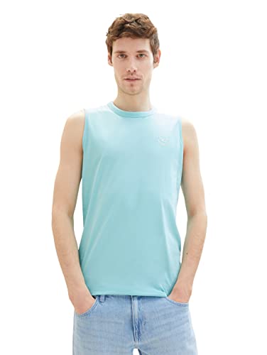 TOM TAILOR Męski 1037261 Tanktop, 31046 niebieski tybetański kamień, L, 31046 – niebieski kamień tybetański, L