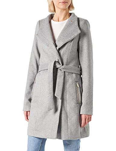 VERO MODA TALL VMTWODOPE Belt 3/4 Wool Jacket GA Tall płaszcz, jasnoszary melanż, XS/T, jasnoszary melanżowy