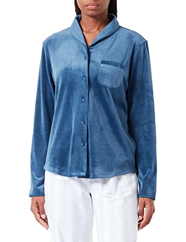 Triumph Women's Mix & Match Velour Boyfriend top top piżamowy, niebieski (smoky blue), 44