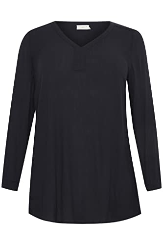 Kaffe Curve damska Plus Size tuunic długi rękaw bluzka V-Neck, Midnight Navy, 46