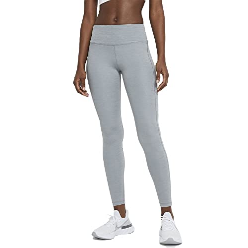 NIKE Damskie legginsy W Nk Df Fast Crop, Szary dym/Htr/Odblaskowe srebro, XXL