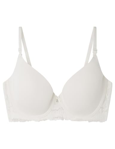 Piękny klasyczny biustonosz Wypełnienie Mikrofibra Biały, Żółty/Off White, 85C