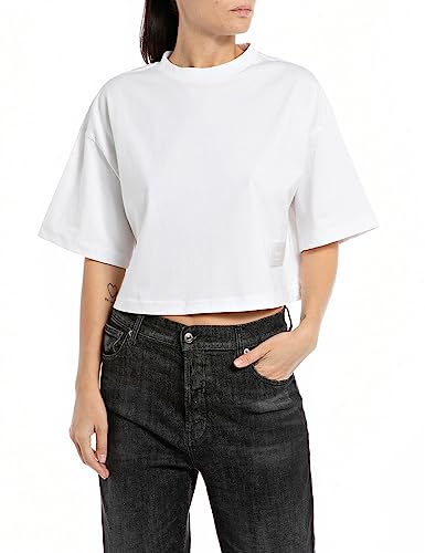 Replay T-shirt damski, 001 White, L