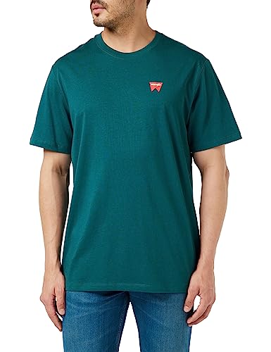 Wrangler Męski t-shirt Sign Off Tee, Deep Teal Green, M