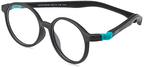 NANOVISTA Okulary przeciwsłoneczne dla dzieci unisex, Matowy czarny/turkusowy, 48