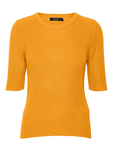VERO MODA Sweter damski, jaskrawy żółty, XS