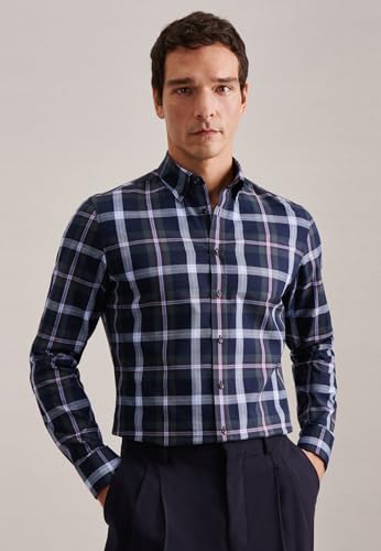 Seidensticker Męska koszula z długim rękawem Extra Slim Fit, zielony, 39