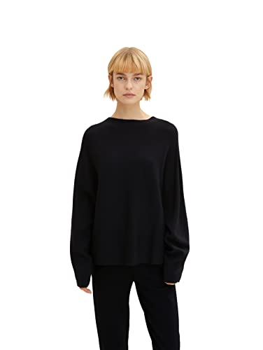 TOM TAILOR Denim Damski sweter strukturalny 1033305, 14482 - Deep Black, XS