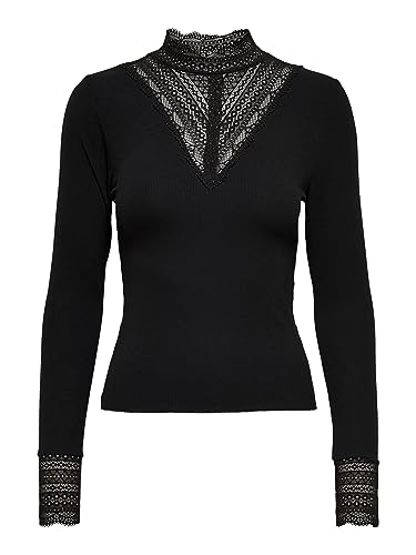 Only Kobiety ONLTILDE L/S HIGH JRS Bluzka z Długim Rękawem, Czarny, XL