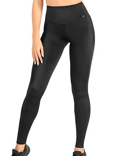 Teyli Damskie legginsy sportowe joggi, czarny, M