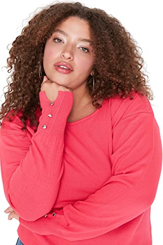 Trendyol Damska bluza TBBAW23AN00038/Pembe, różowy, 5XL, różowy