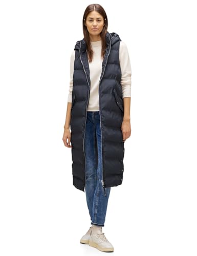 STREET ONE Damska kamizelka pikowana A220194, długa, Gravity Blue, 42, Gravity Blue, 42