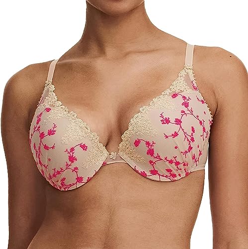 Passionata WHITE NIGHTS, biustonosz push-up, bielizna damska, Dune/Pink Fluo, 85C