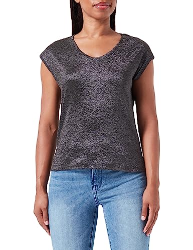 Bestseller A/S Onlsilvery S/S V Neck Lurex Top JRS Noos koszulka damska, Rosin/szczegóły: odcień w odcieniu lureksu, L