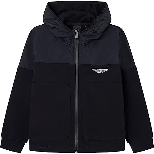 Hackett London Chłopięca bluza z kapturem Am Storm HDY Fz, czarny (czarny), 3 Lat