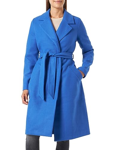 Bestseller A/S Damski płaszcz VMFORTUNEAYA SS23 Long Coat NOOS, Beaucoup Blue/Detail:SOLID, XS, Beaucoup Blue/Detail:SOLID, XS