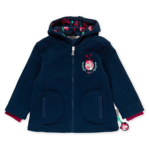 Sigikid Dziewczęca mini bluza polarowa z kapturem, ciemnoniebieski/kurtka, 104 cm