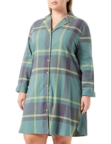 Triumph Damska koszulka Boyfriend Ndw X Checks Night Shirt, Green - Dark Combination, 38