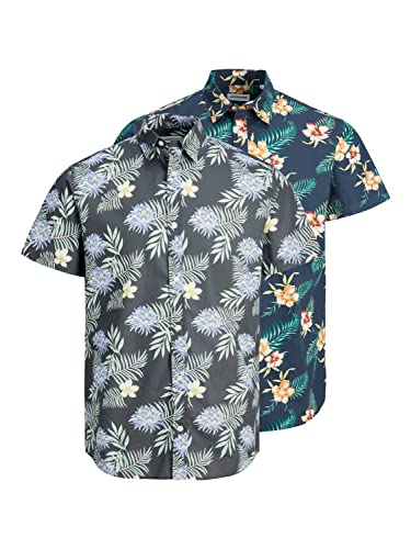 JACK & JONES Koszula męska, Granatowy blezer/opakowanie: /asfalt, XL