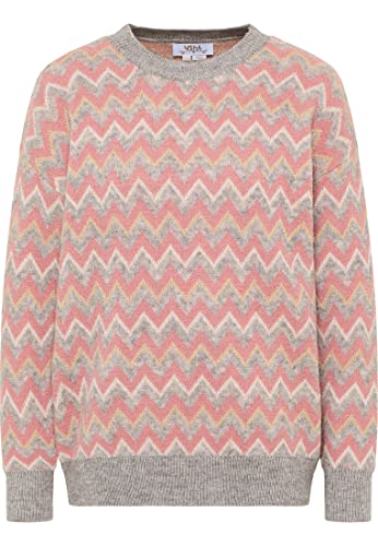 aleva Damski sweter z dzianiny 15525117-AL04, różowy wielokolorowy, XS/S, Różowy, wielokolorowy., XS-S
