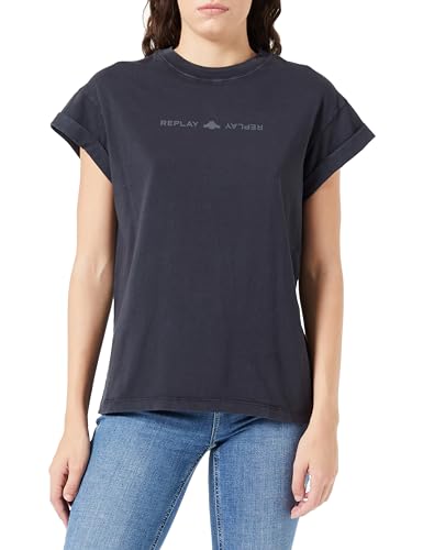 Replay T-shirt damski regular fit, 099 Blackboard, L