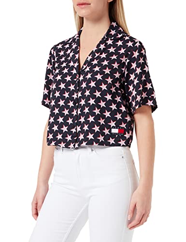 Tommy Hilfiger Damska koszulka Ss Pj koszulka piżamowa, Gwiazda offsetowa, L