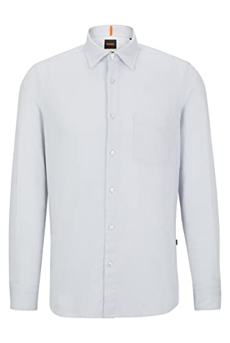 BOSS Męska koszula Remiton Regular -Fit z bawełny strukturalnej, Light/Pastel Grey50, L