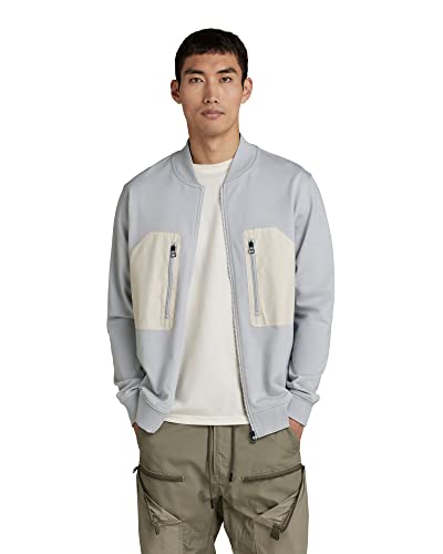 G-STAR RAW Męski T-shirt Tweeter Bomber Zip Ls, szary (magnez D136-1328), M