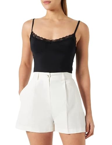 Pinko Damskie spodnie ze stretchu, lniane, Z15_biały Nembo, 62