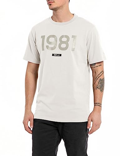 Replay koszulka męska regular fit, 012 Platinum, XL